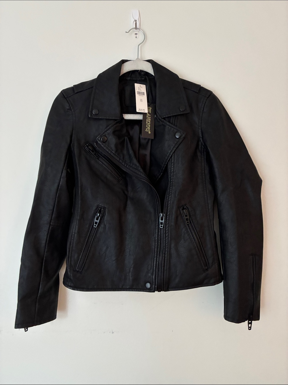 Blank NYC Black Faux Leather Moto Jacket